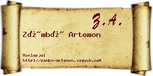 Zámbó Artemon névjegykártya
